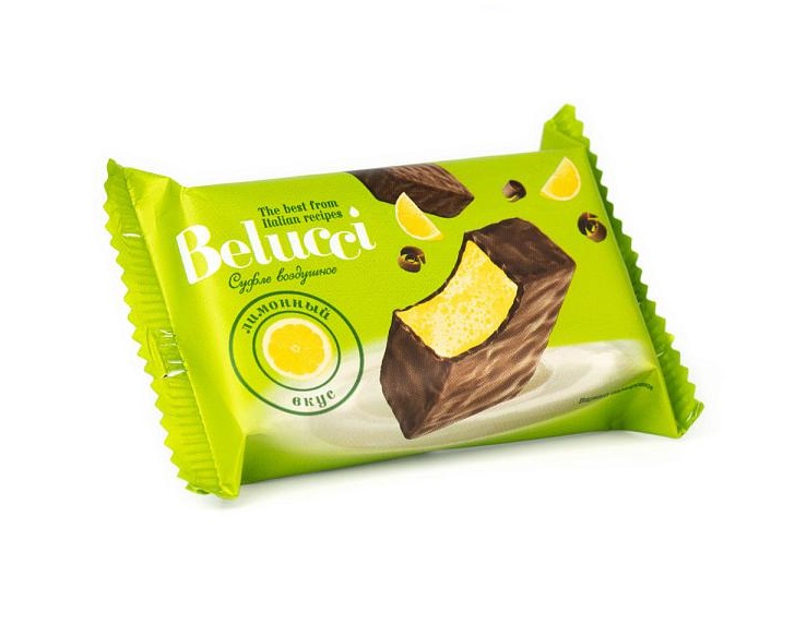 Конфеты суфле KDV Belucci с лимонным вкусом, 1,2 кг