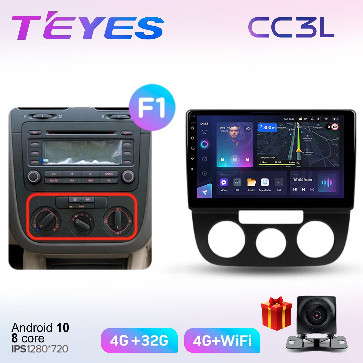 

Автомобильная магнитола Teyes cc3L703491 штатная в штатное место, CC3L