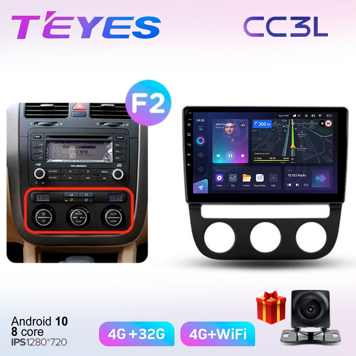 

Автомобильная магнитола Teyes cc3L70349111 штатная в штатное место, CC3L