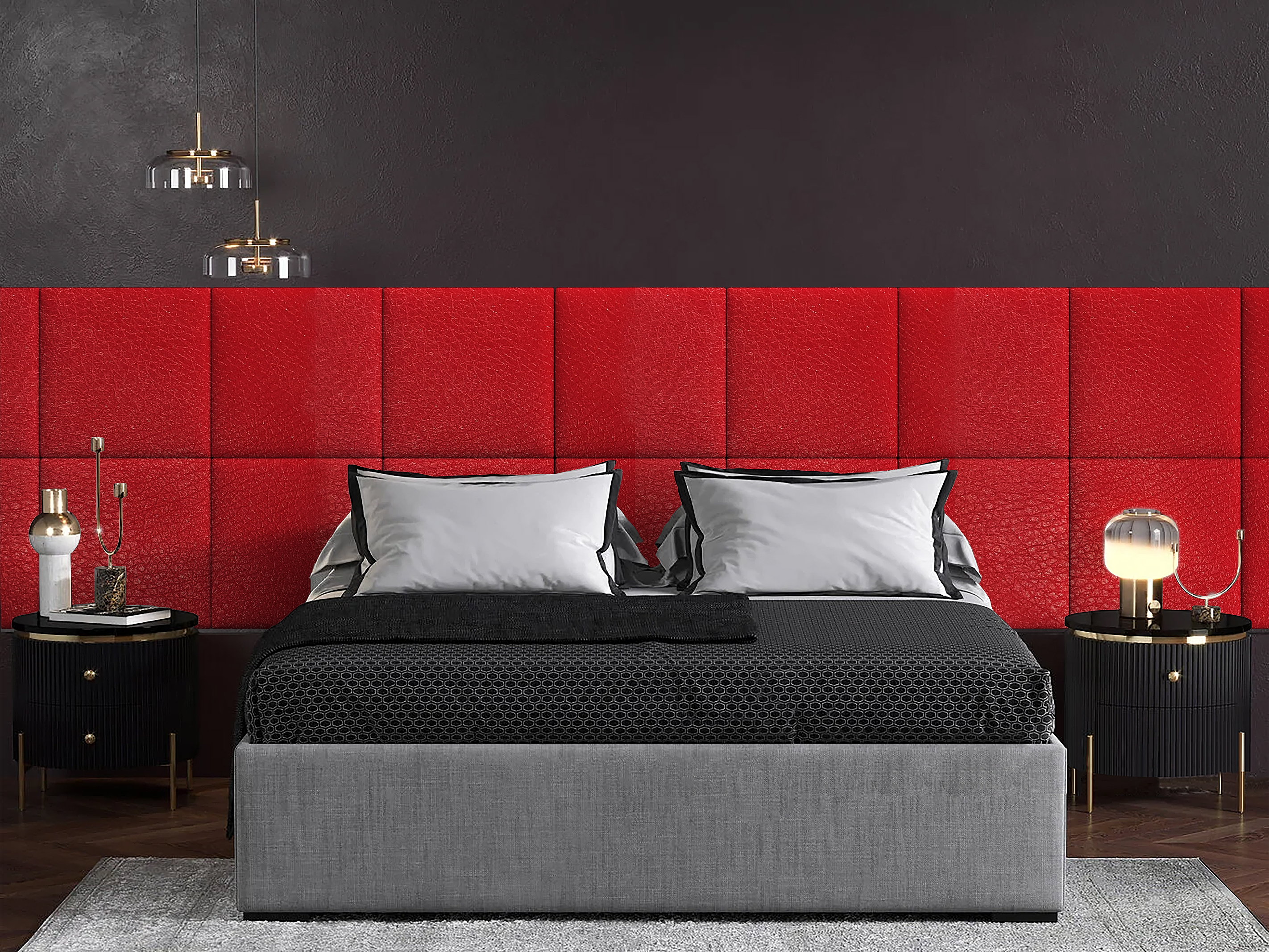 

Панель кровати Eco Leather Red 50х50 см 1 шт., Красный