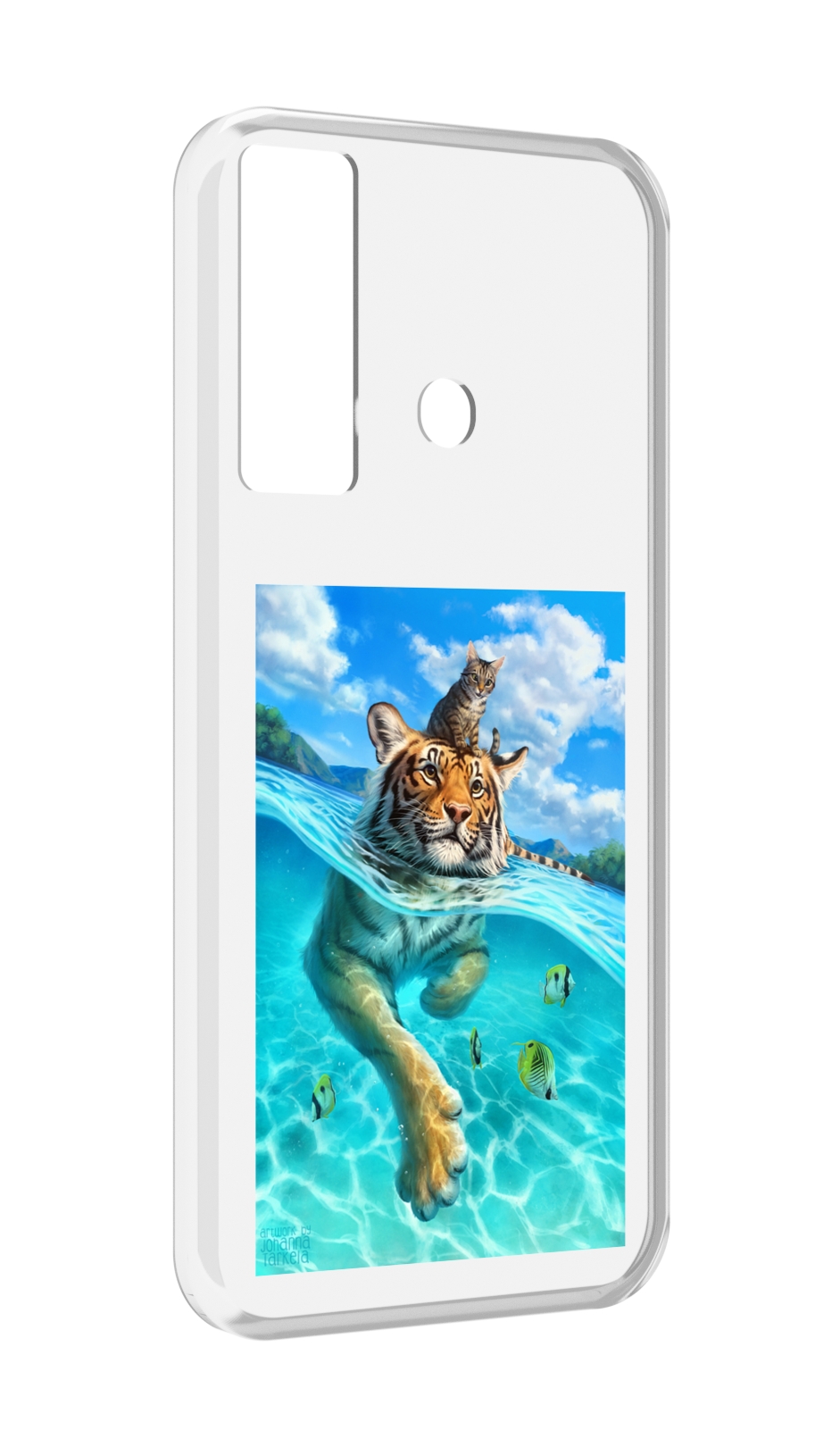 

Чехол MyPads Кот-на-тигре для Tecno Camon 17, Прозрачный, Tocco