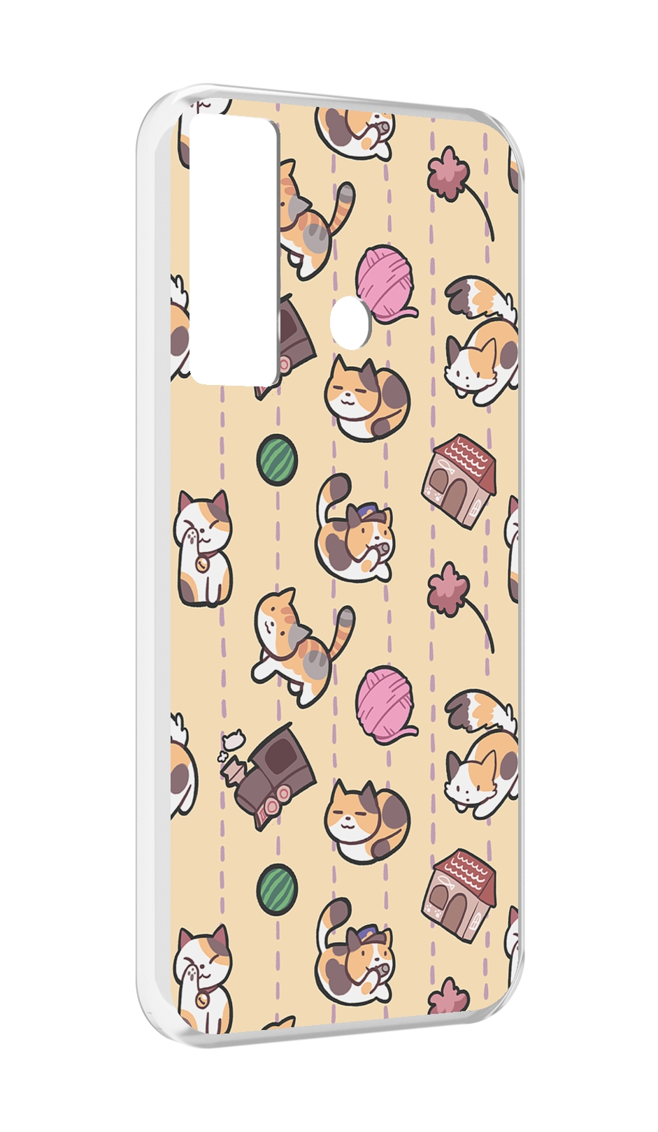 

Чехол MyPads Котики-клубочки для Tecno Camon 17, Прозрачный, Tocco