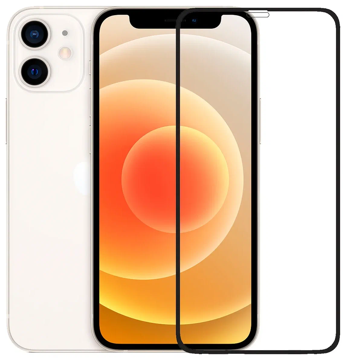 

Защитное стекло для iPhone 12 mini 3D Black, Защитная стекло iPhone 12 5.4 3D Back