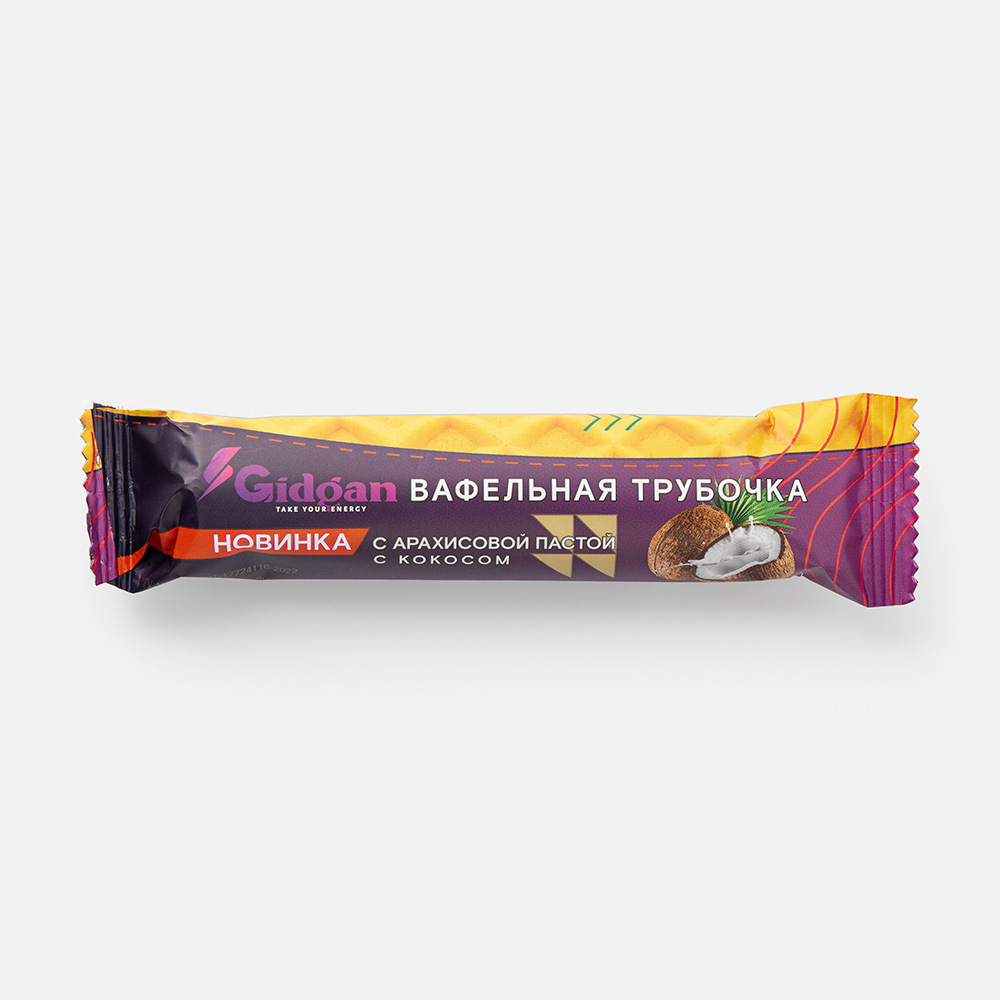 

Трубочка Gidgan вафельная, с арахисовой пастой и кокосом, 35 г