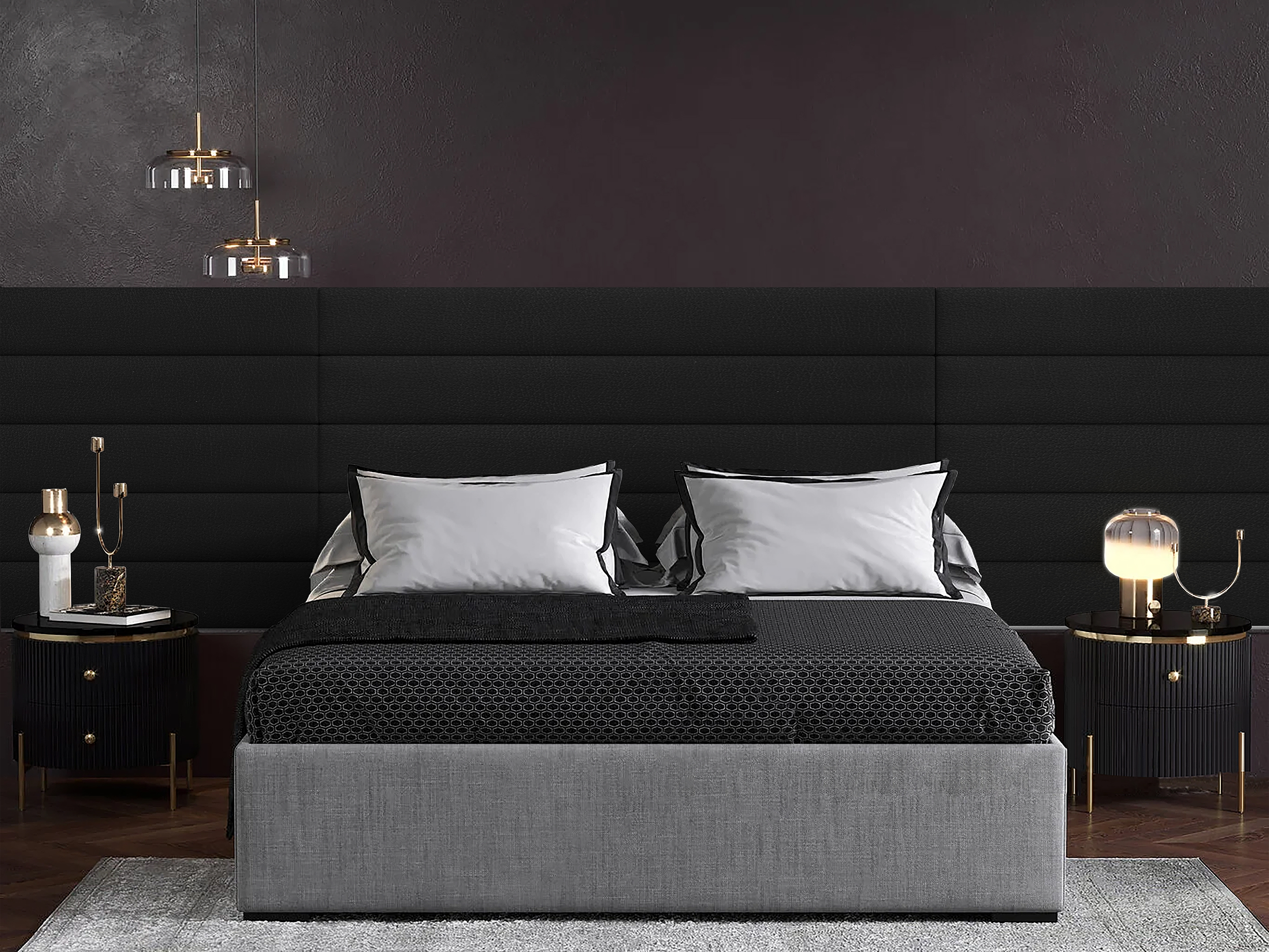 

Панель кровати Eco Leather Black 20х180 см 1 шт., Черный