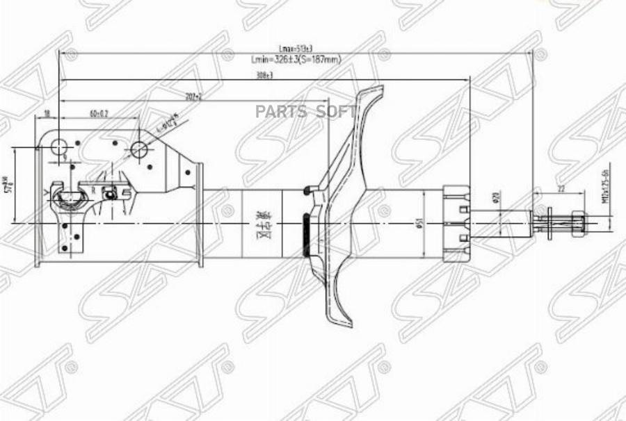 Стойка передняя MAZDA PREMACY/FAMILIA/323 98-05 RH