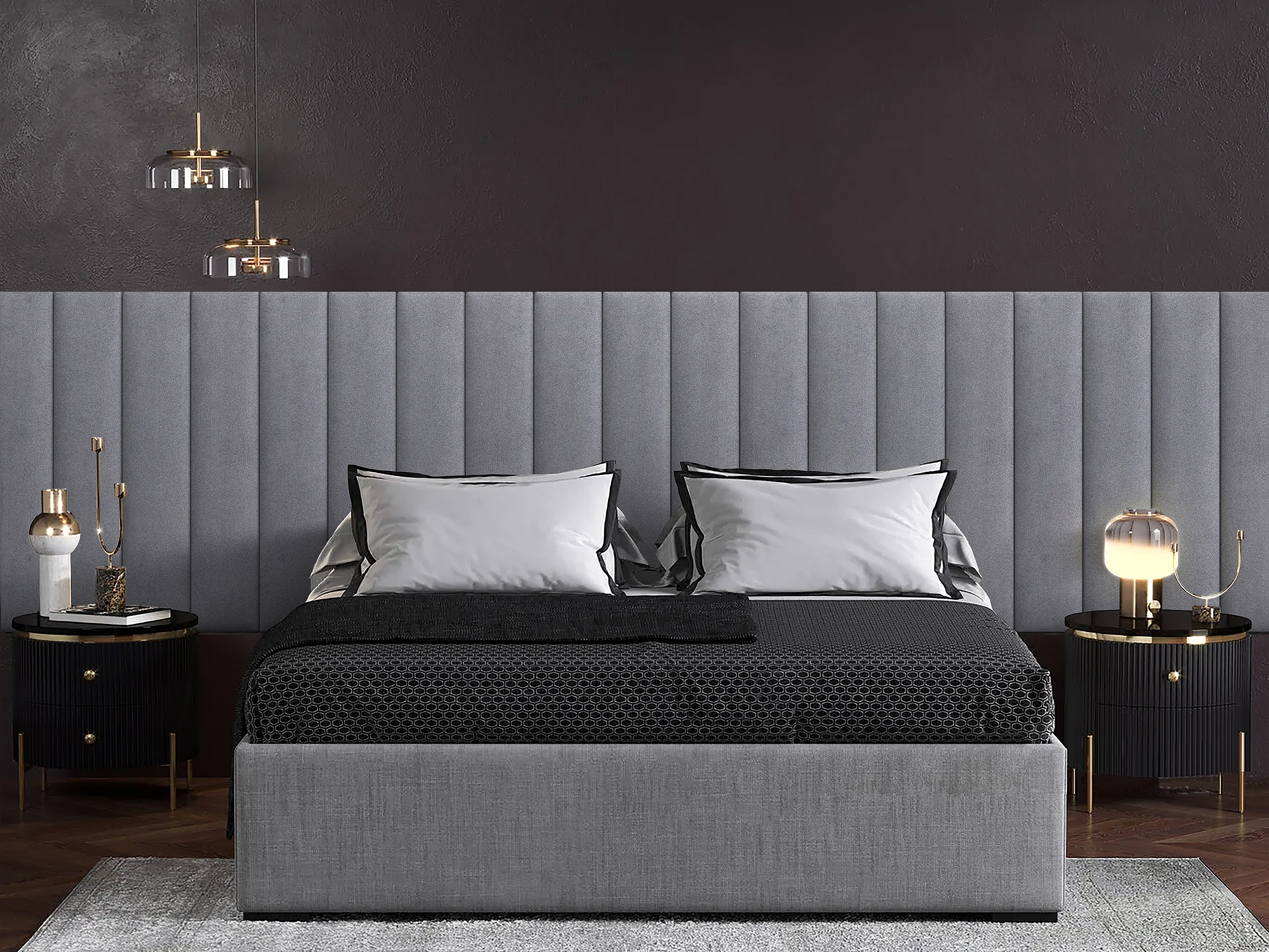 

Панель кровати Alcantara Gray 20х100 см 4 шт., Серый