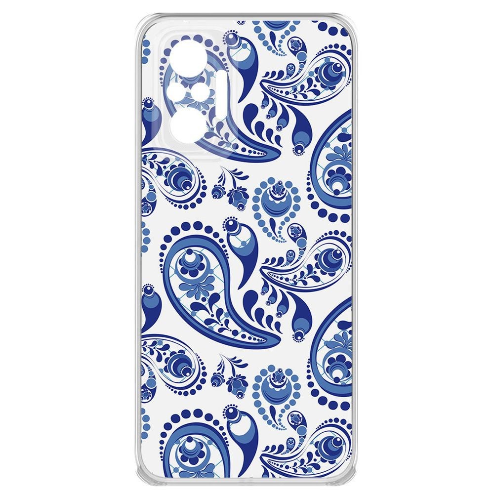 Чехол-накладка Krutoff Clear Case Гжель для Xiaomi Redmi Note 10 Pro
