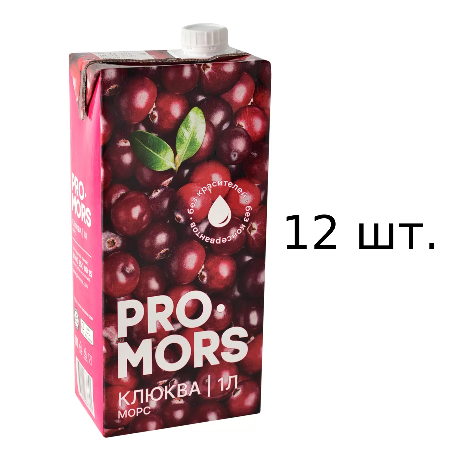 

Морс Pro Sok клюквенный, 12x1 л