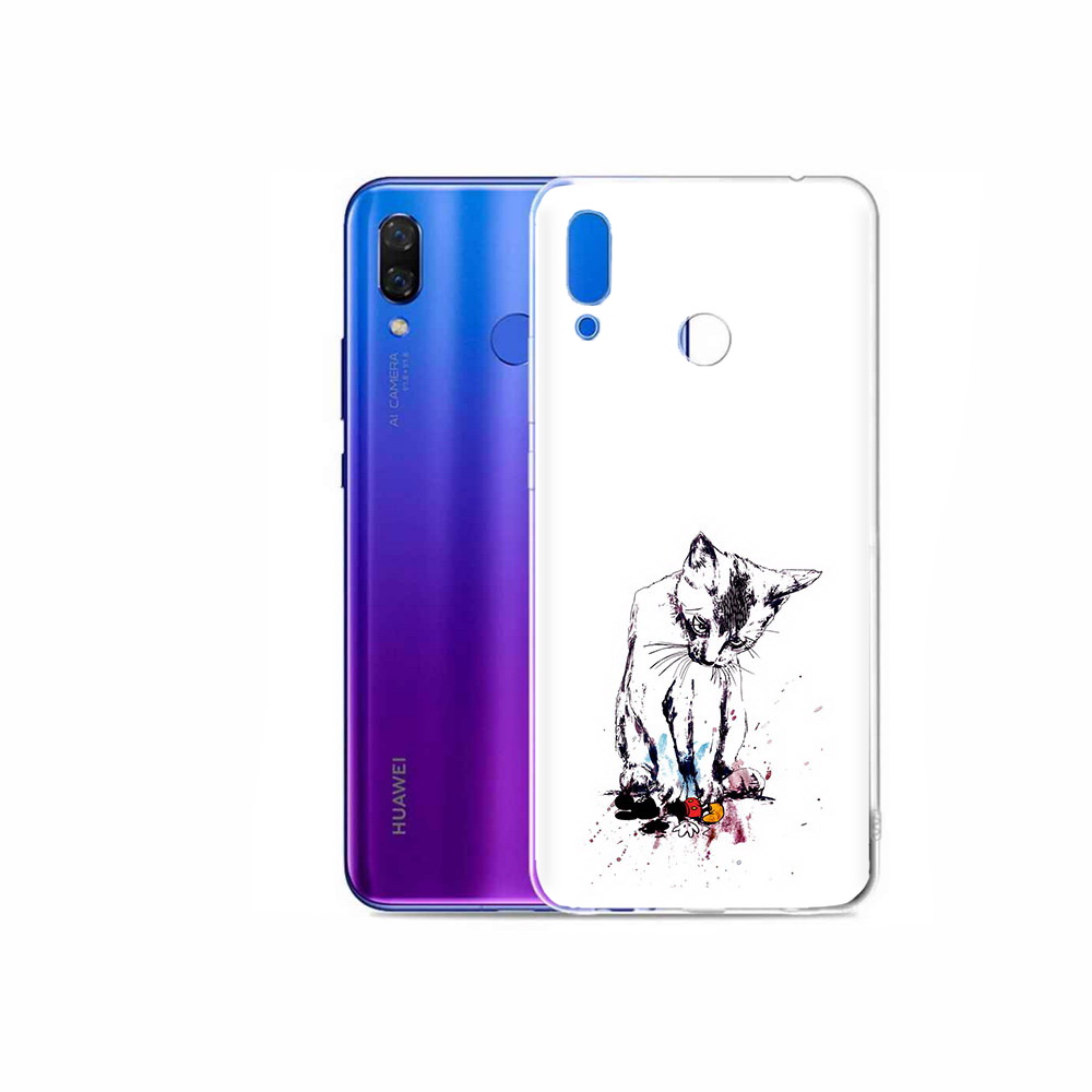 

Чехол MyPads Tocco для Honor Play кот и микки, Прозрачный, Tocco