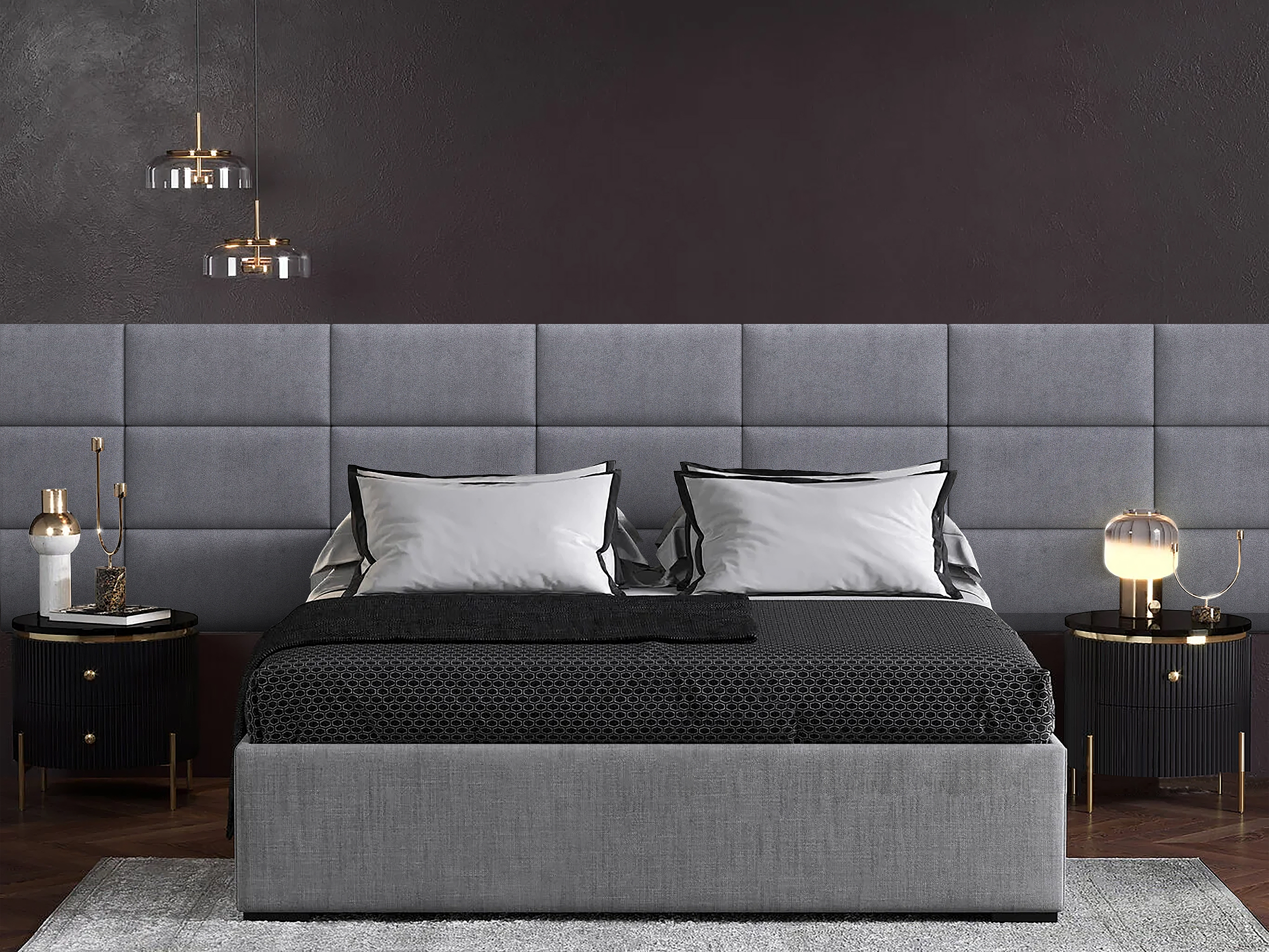 

Панель кровати Alcantara Gray 30х60 см 4 шт., Серый