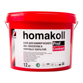 Клей Homakoll Prof Contract 200666 12кг клей для полукоммерческого пвх линолеума homa homakoll 248 14 кг