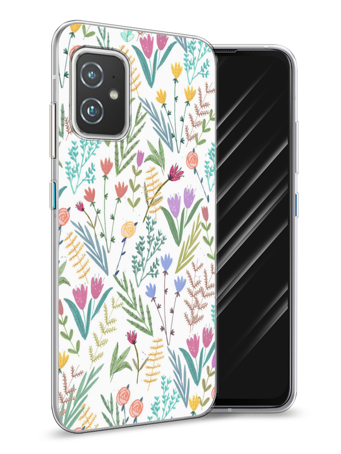 

Чехол Awog на Asus ZenFone 8 "Полевые цветы рисунок", Белый;зеленый, 44450-8