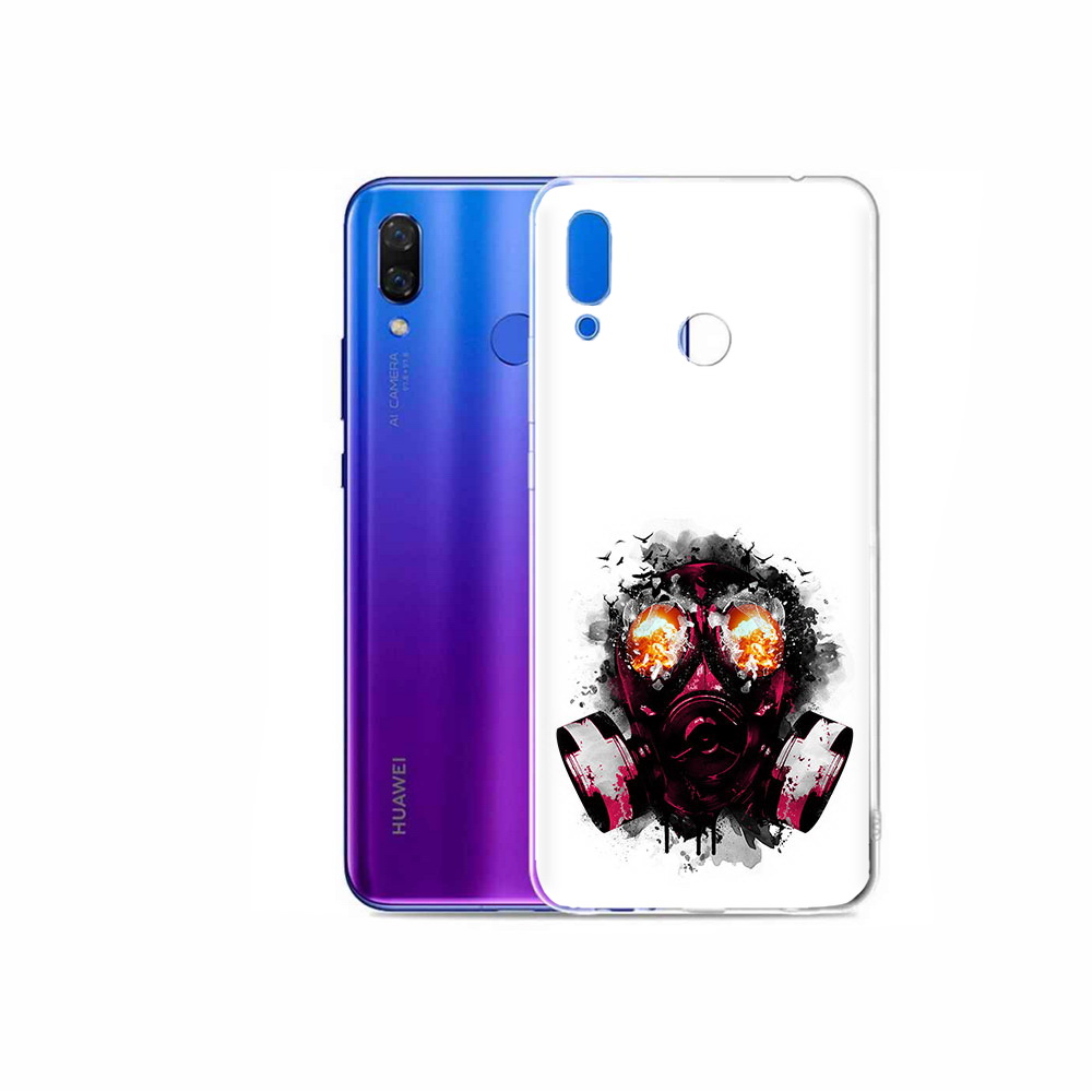 

Чехол MyPads Tocco для Honor Play красный противогаз, Прозрачный, Tocco