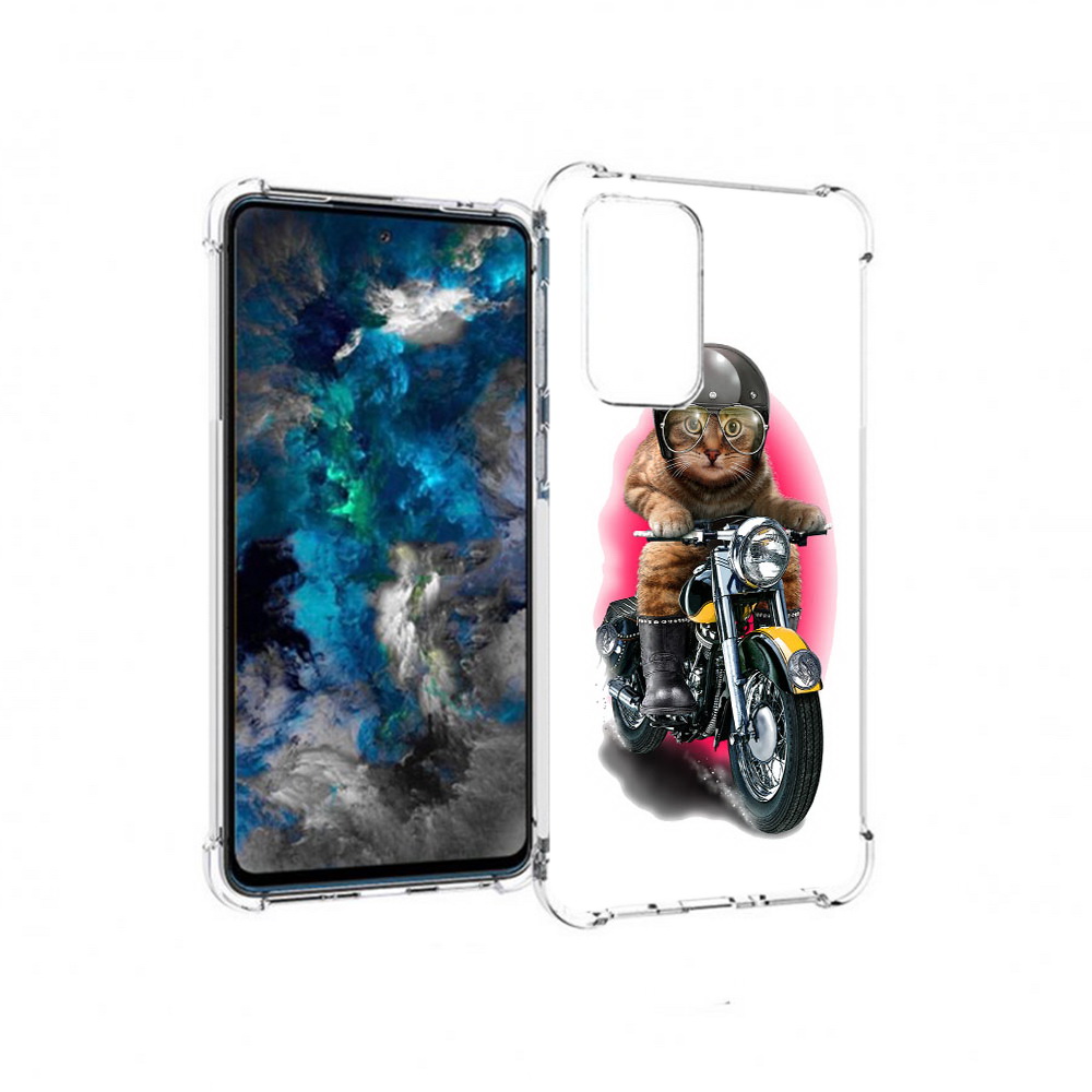 

Чехол MyPads Tocco для Samsung Galaxy A33 5G мото-кот, Прозрачный, Tocco