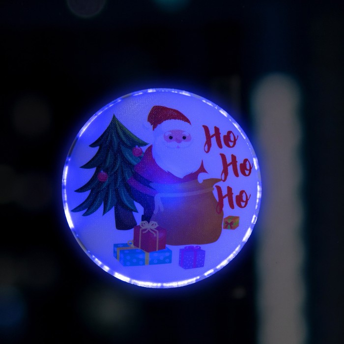 фото Светодиодная игрушка на липучке «дед мороз с ёлкой» 13 см, свечение мульти luazon lighting