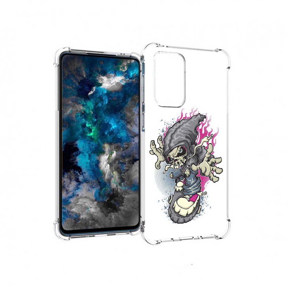 

Чехол MyPads Tocco для Samsung Galaxy A33 5G нарисованный скелет на скейт борде, Прозрачный, Tocco