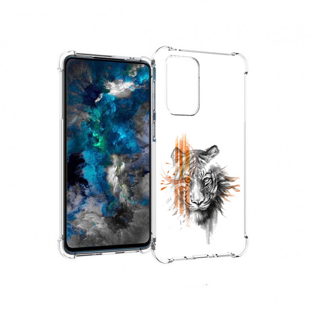 

Чехол MyPads Tocco для Samsung Galaxy A33 5G огненный тигр, Прозрачный, Tocco