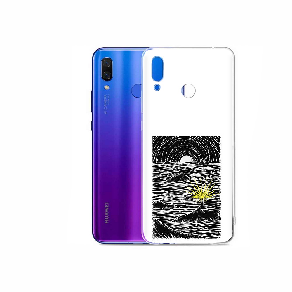 

Чехол MyPads Tocco для Honor Play маяк в черно белом море, Прозрачный, Tocco