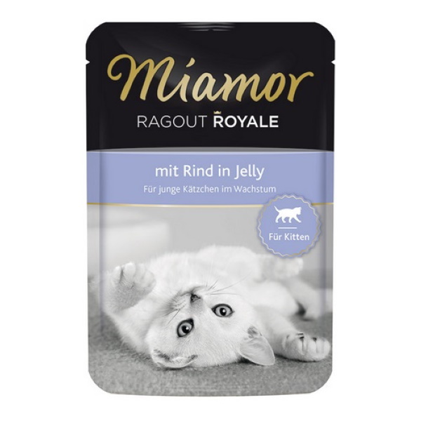 фото Влажный корм для котят miamor ragout royal, с говядиной в желе, 22шт по 100г