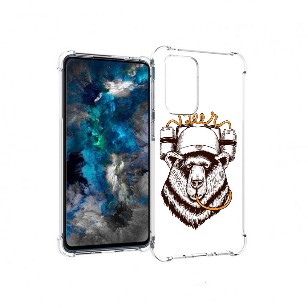 

Чехол MyPads Tocco для Samsung Galaxy A33 5G пивной медведь, Прозрачный, Tocco
