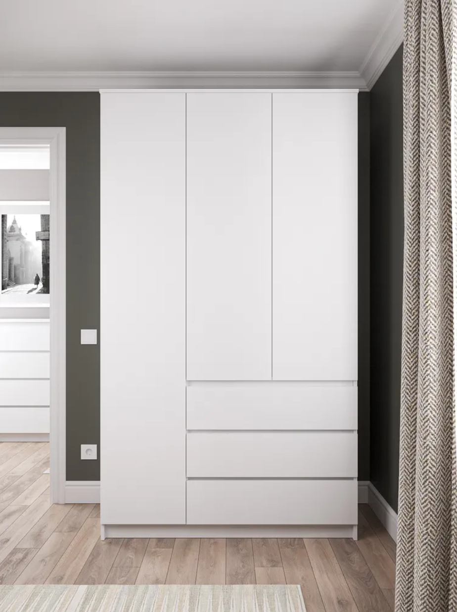 

Шкаф распашной QualisMebel Уинстон 1600х600х2300, Белый, Уинстон