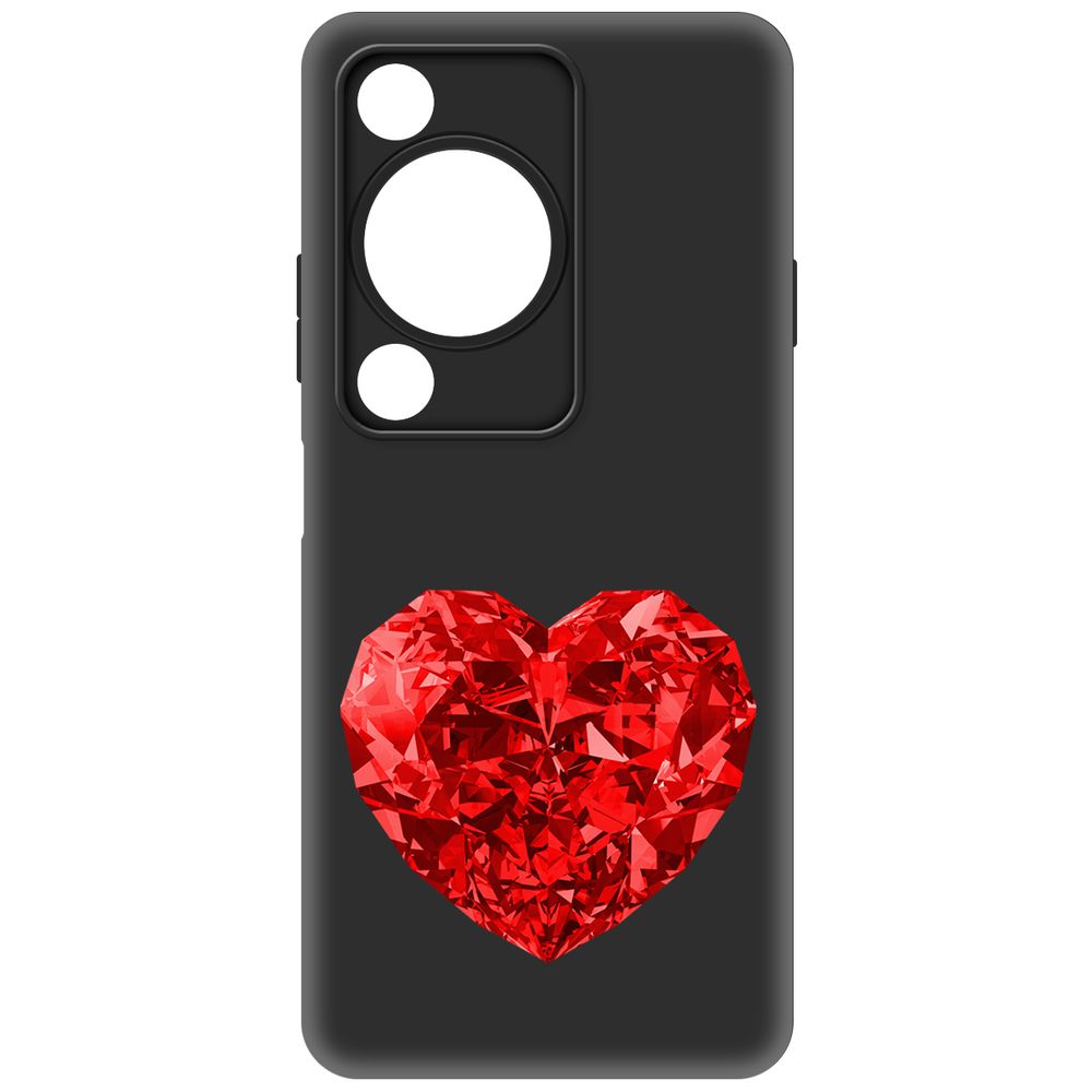 

Чехол-накладка Krutoff Soft Case Рубиновое сердце для Huawei Nova Y72s черный