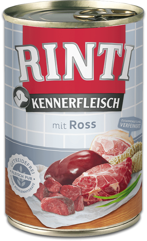 фото Консервы для собак rinti kannerfleisch adult, с кониной, 24шт по 400г