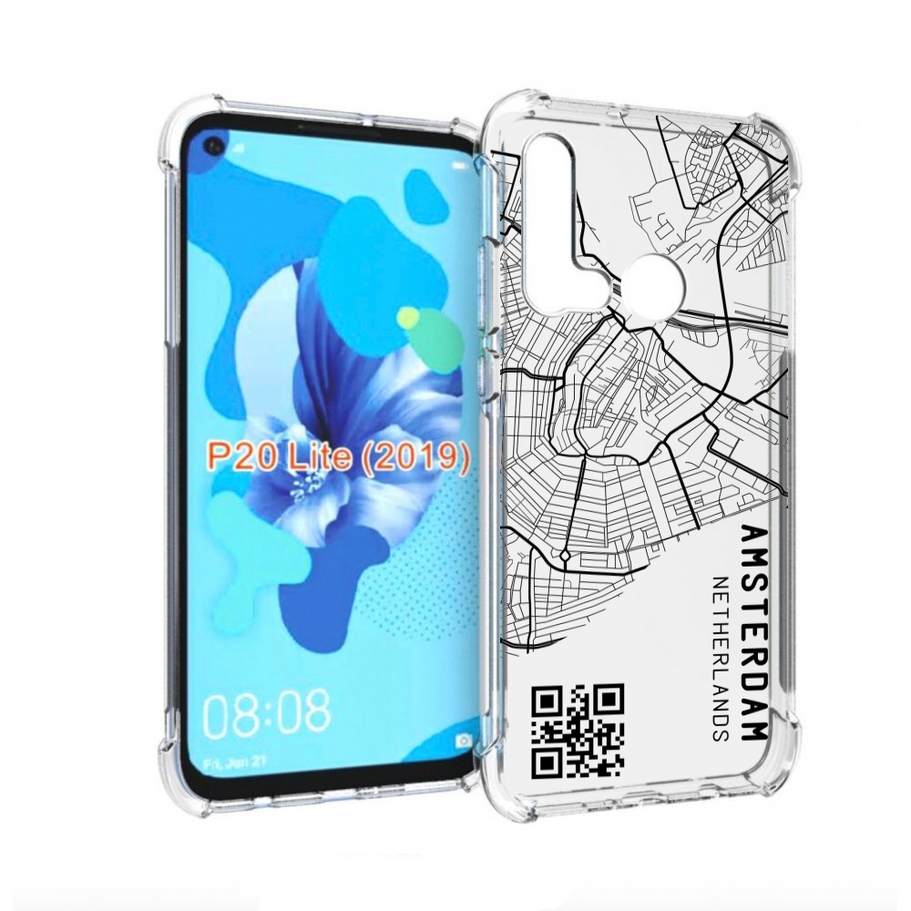 

Чехол бампер MyPads схема-амстердам для Huawei P20 Lite (2019), Прозрачный, Tocco