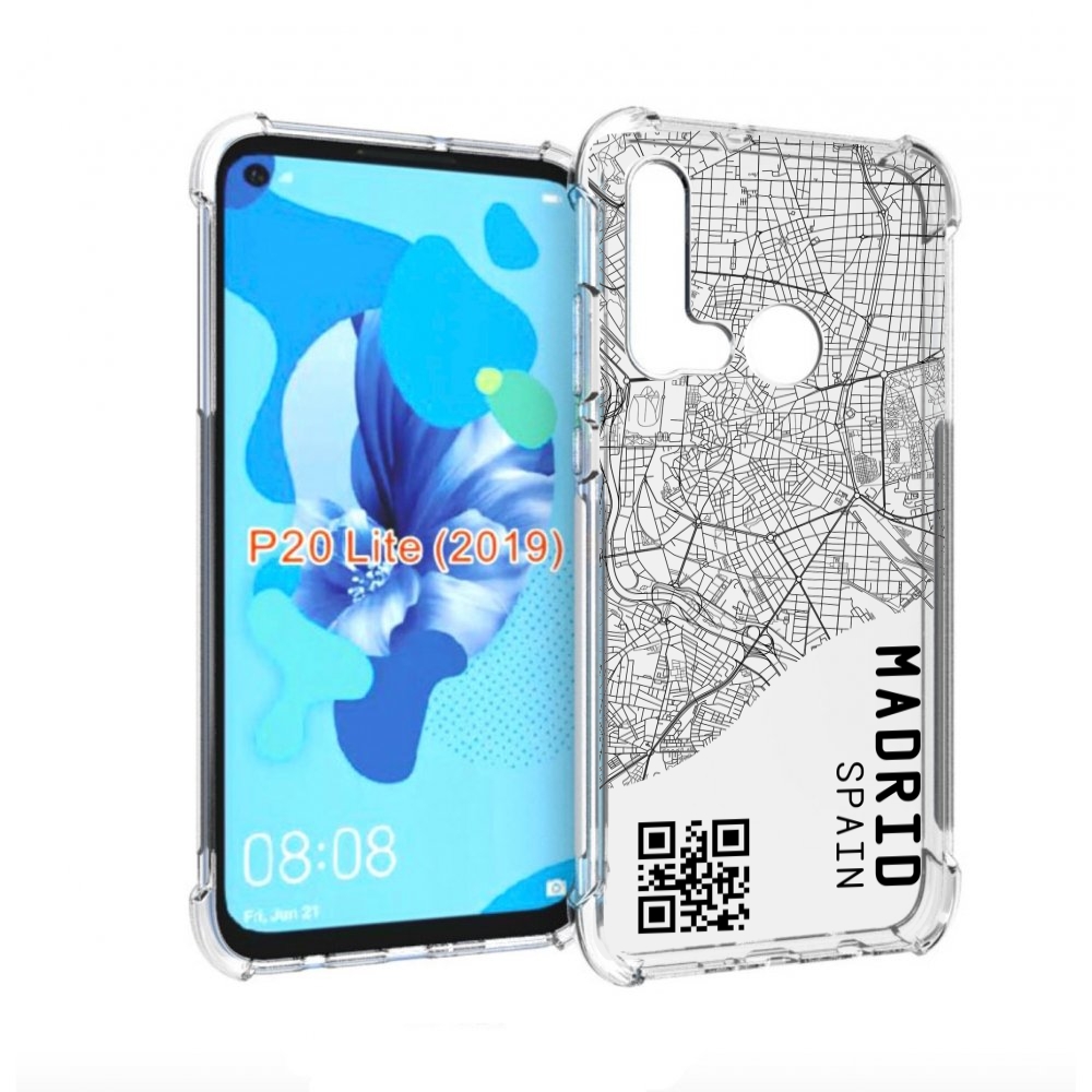 

Чехол бампер MyPads схема-мадрид для Huawei P20 Lite (2019), Прозрачный, Tocco