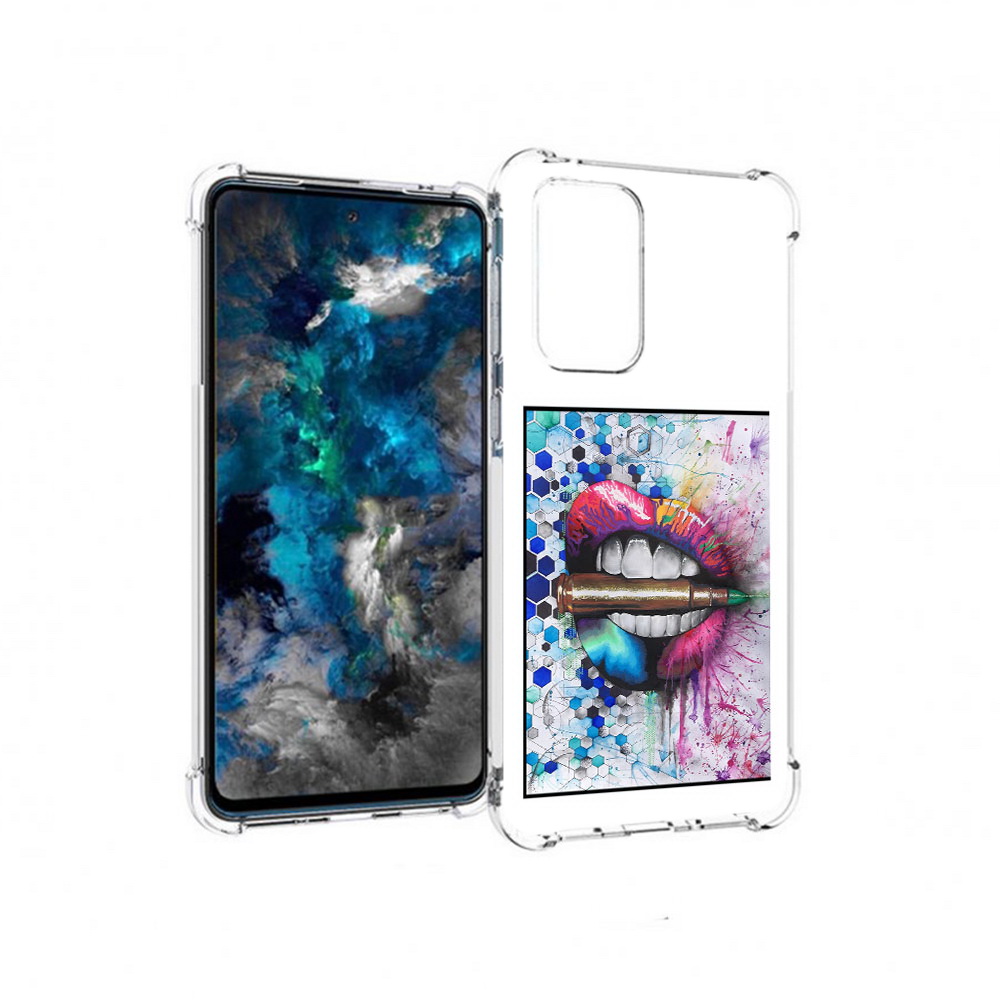 Чехол MyPads Tocco для Samsung Galaxy A33 5G разноцветные губы с пулей