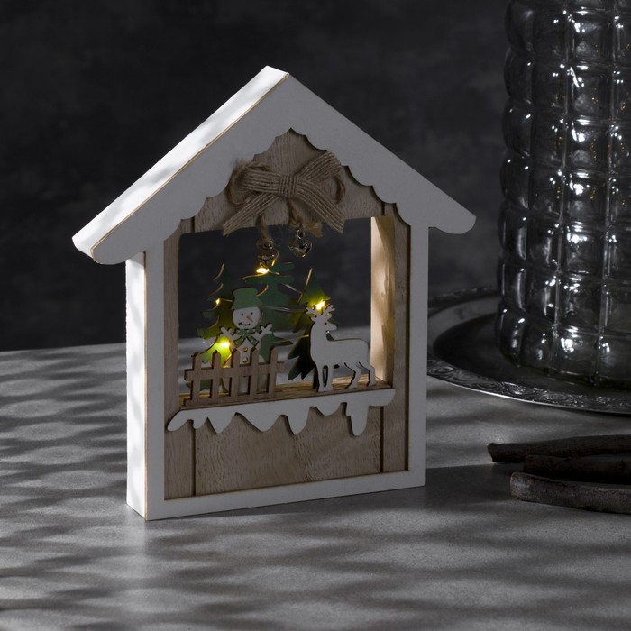 

Световая фигура Luazon Lighting Дом со снеговиком Р00011586 белый теплый, Дом со снеговиком