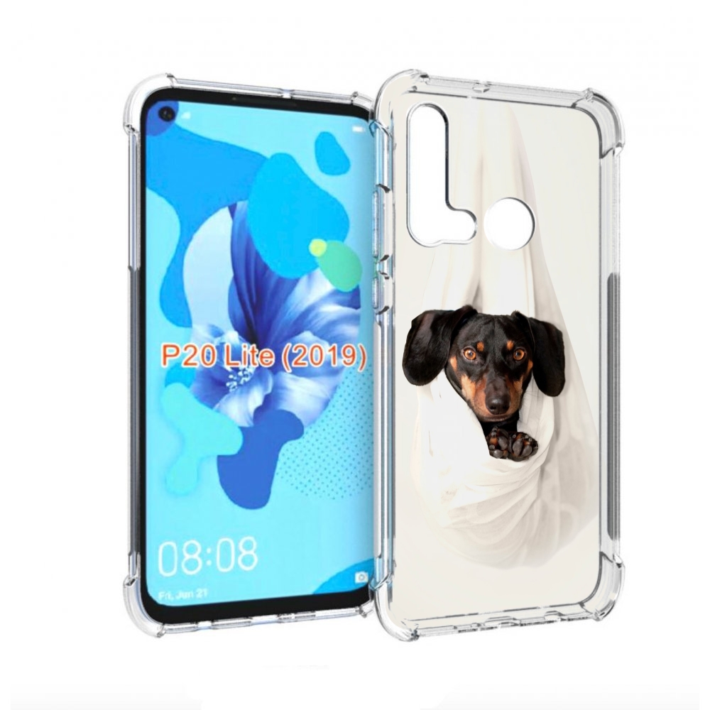 

Чехол бампер MyPads такса собака для Huawei P20 Lite (2019), Прозрачный, Tocco