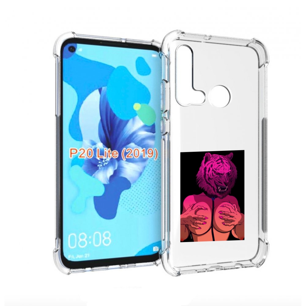

Чехол бампер MyPads тигр с секретом женский для Huawei P20 Lite, Прозрачный, Tocco