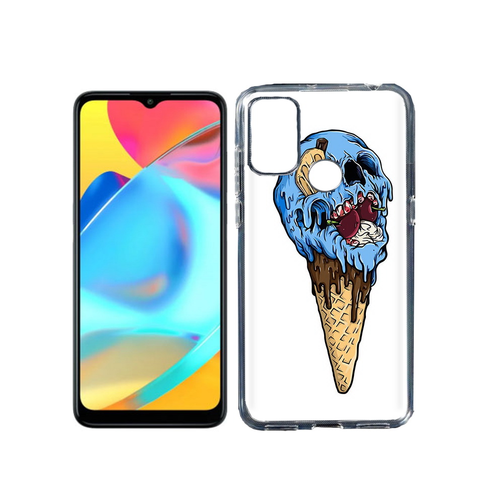 

Чехол MyPads Tocco для Alcatel 3L 6056H (2021) мороженное череп (PT160724.669.484), Прозрачный, Tocco