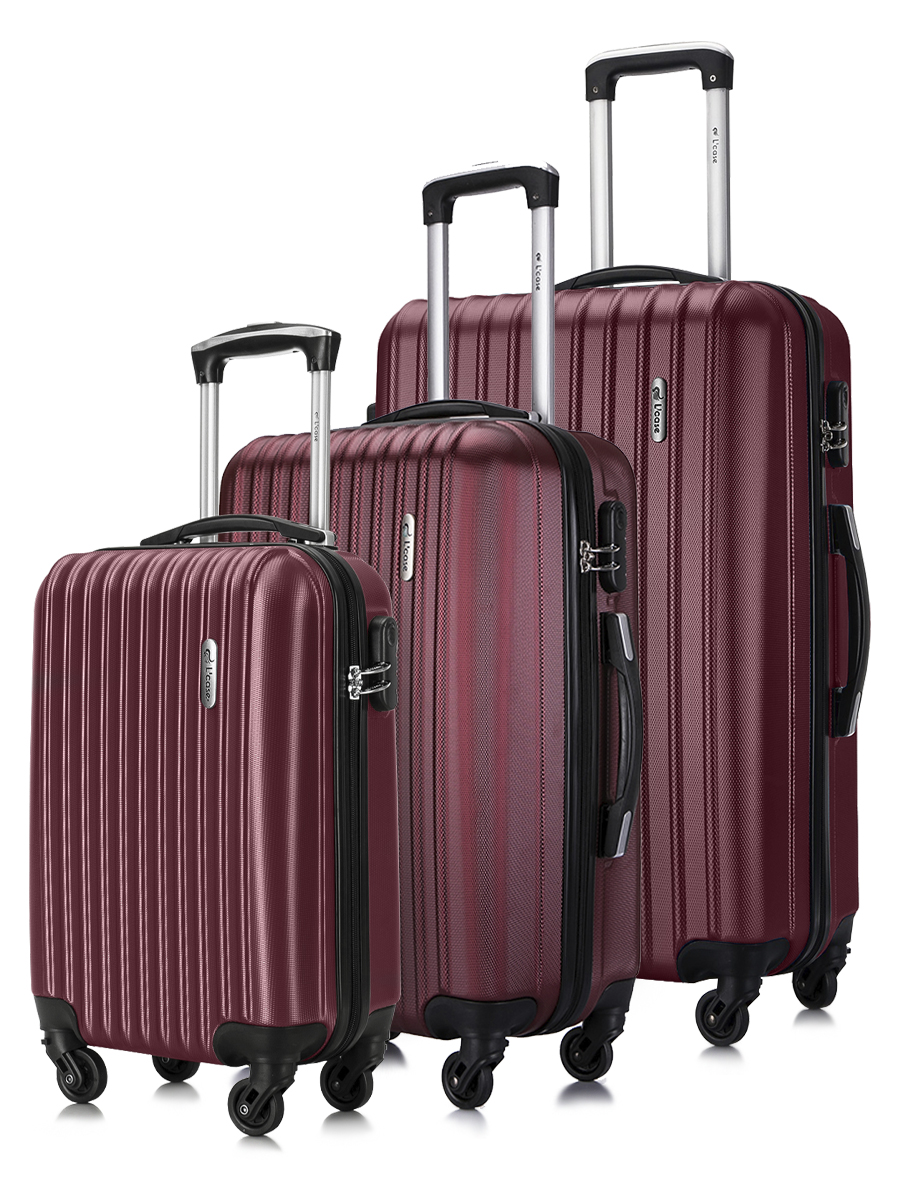 

Комплект чемоданов унисекс L'Case Krabi винный, S/M/L, Бордовый, Krabi