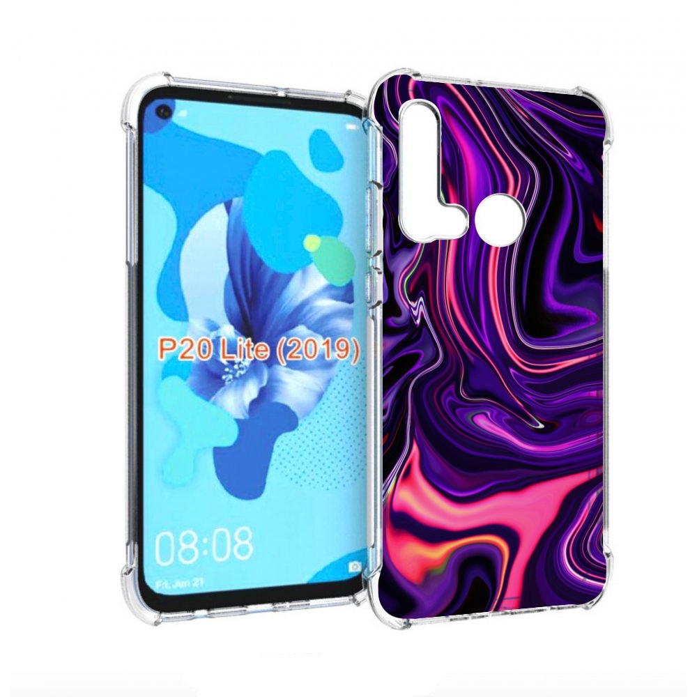

Чехол бампер MyPads фиолетовые краски для Huawei P20 Lite (2019), Прозрачный, Tocco