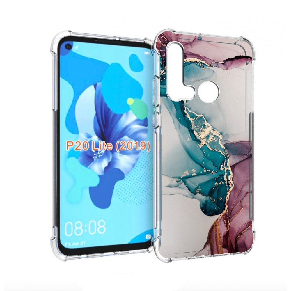 

Чехол бампер MyPads фиолетовый синий краски для Huawei P20 Lite, Прозрачный, Tocco