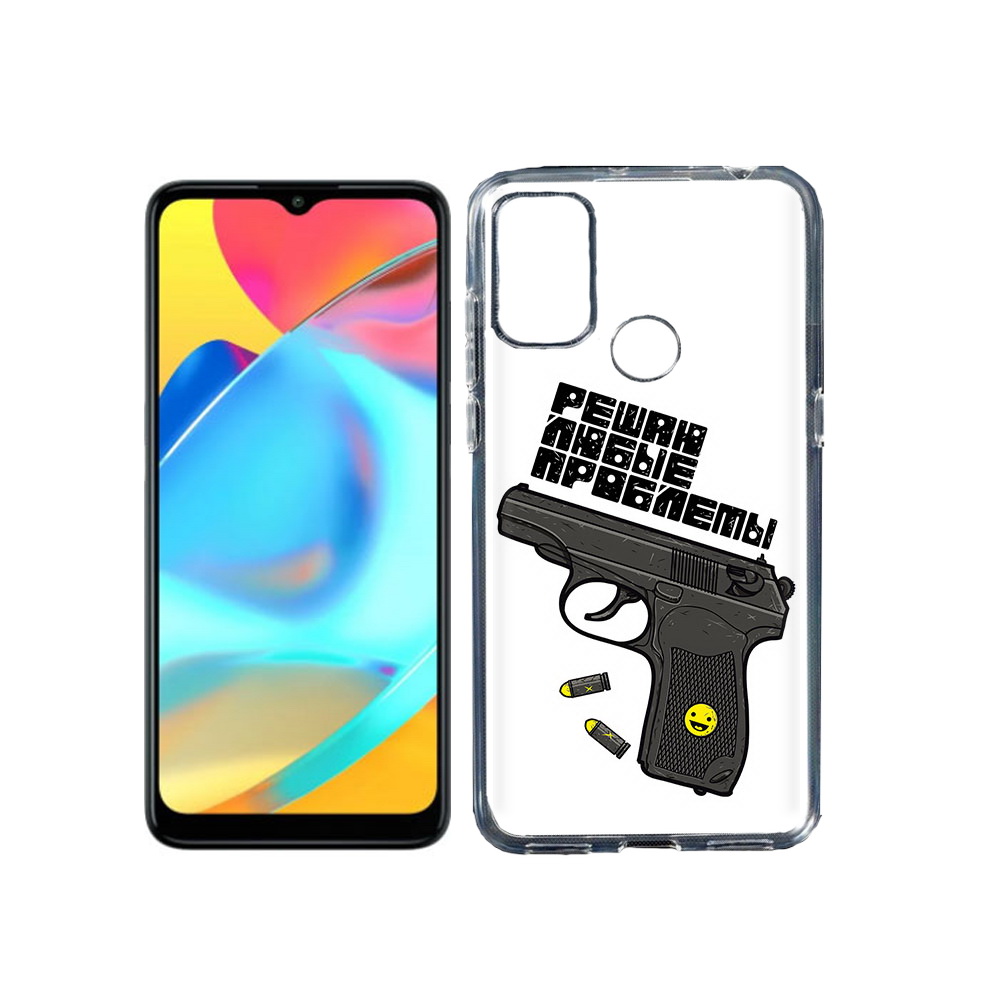 

Чехол MyPads Tocco для Alcatel 3L 6056H (2021) пистолет против проблем (PT160724.669.542), Прозрачный, Tocco