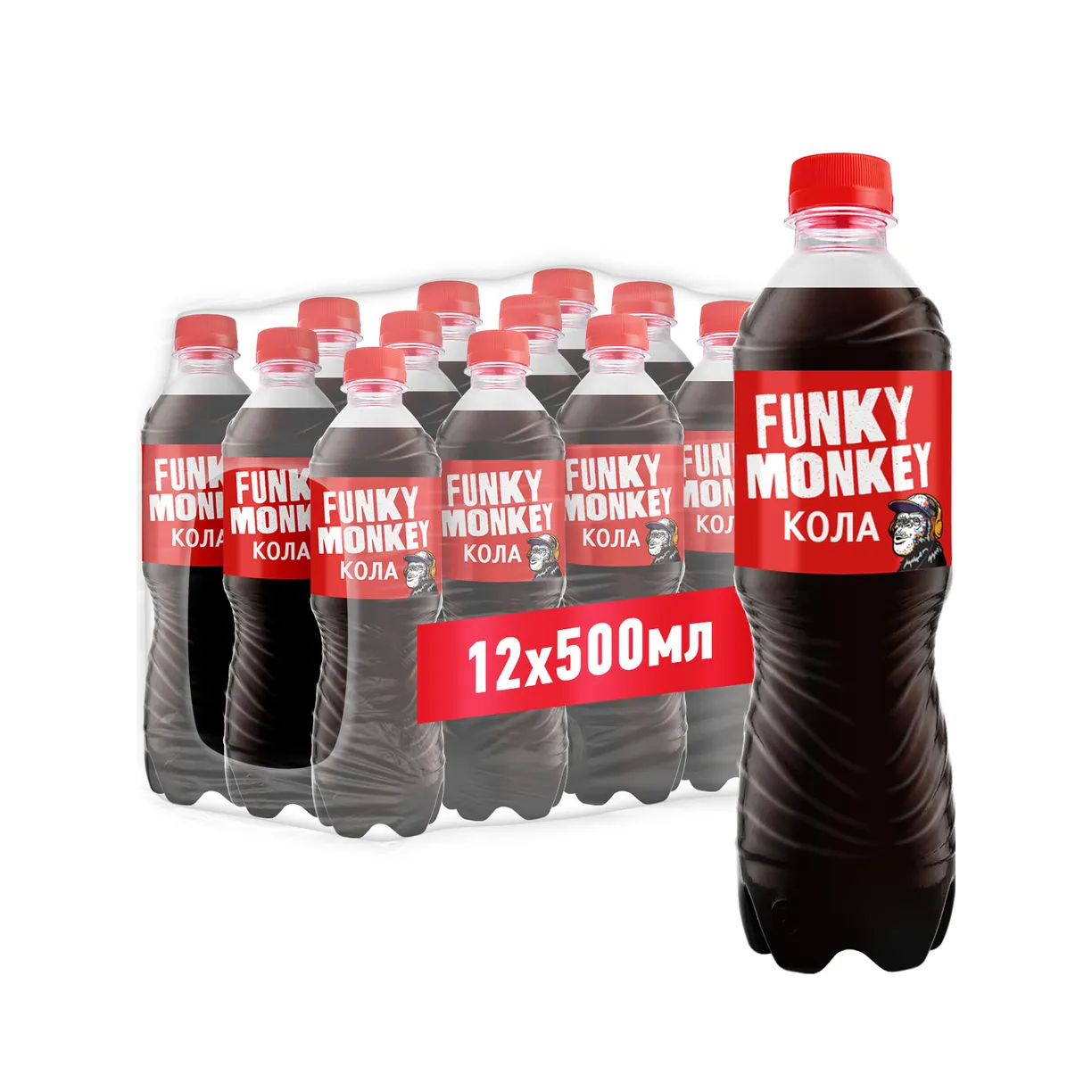 

Напиток Funky Monkey Cola Classic безалкогольный сильногазированный Кола классик 12x500 мл