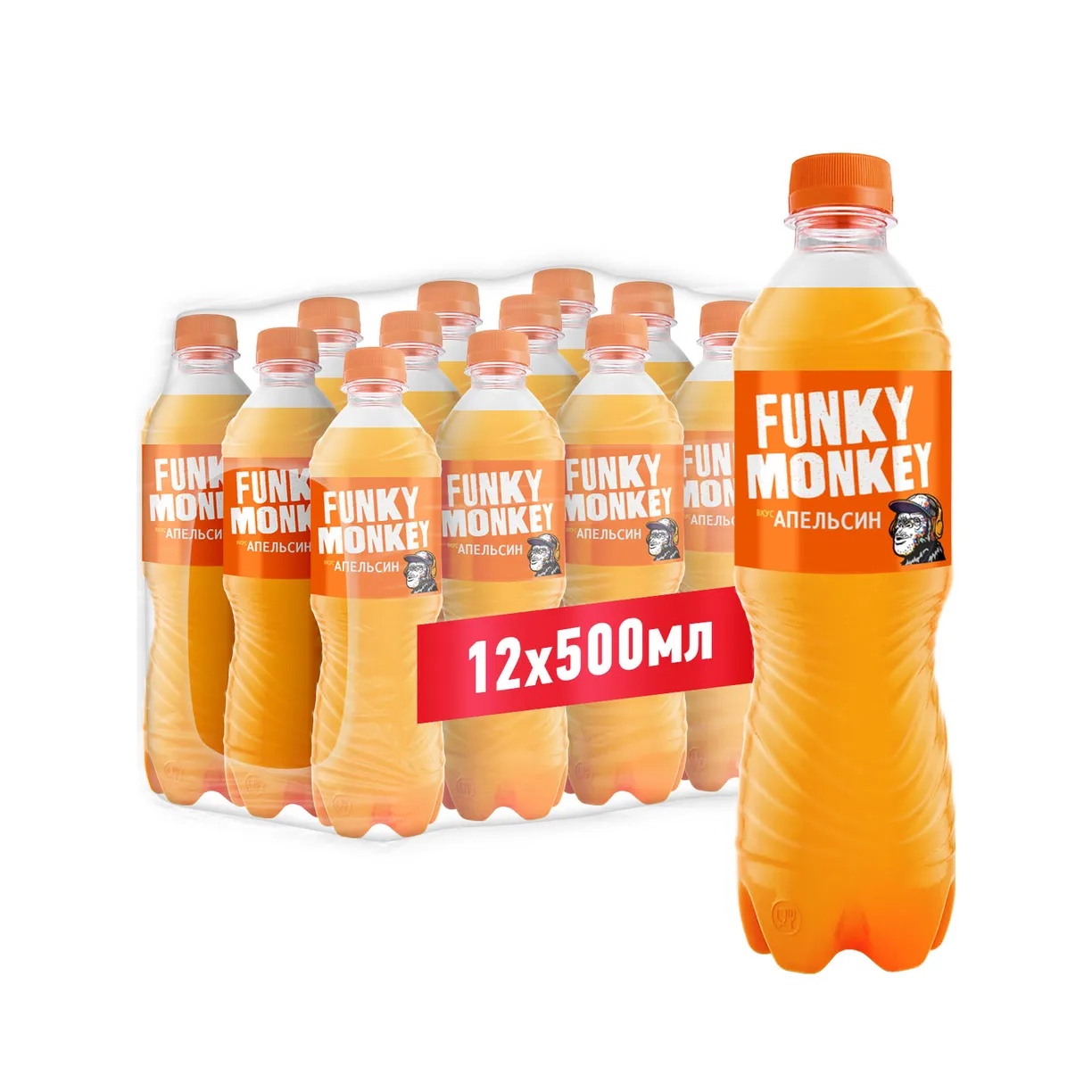 

Напиток Funky Monkey Orange безалкогольный сильногазированный, Оранж, 12x500 мл