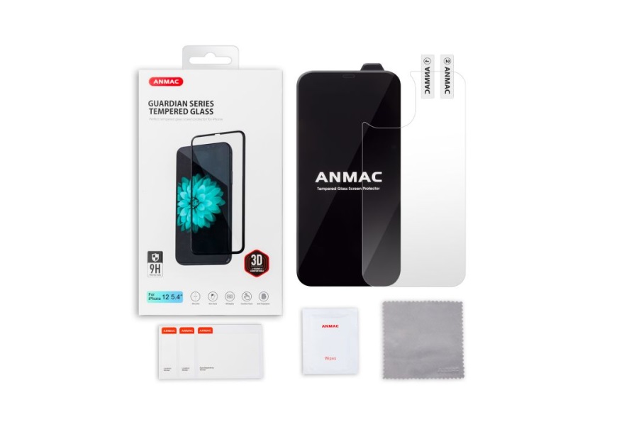 Защитное стекло + пленка на заднюю крышку Anmac для iPhone 12 mini Full Cover Black