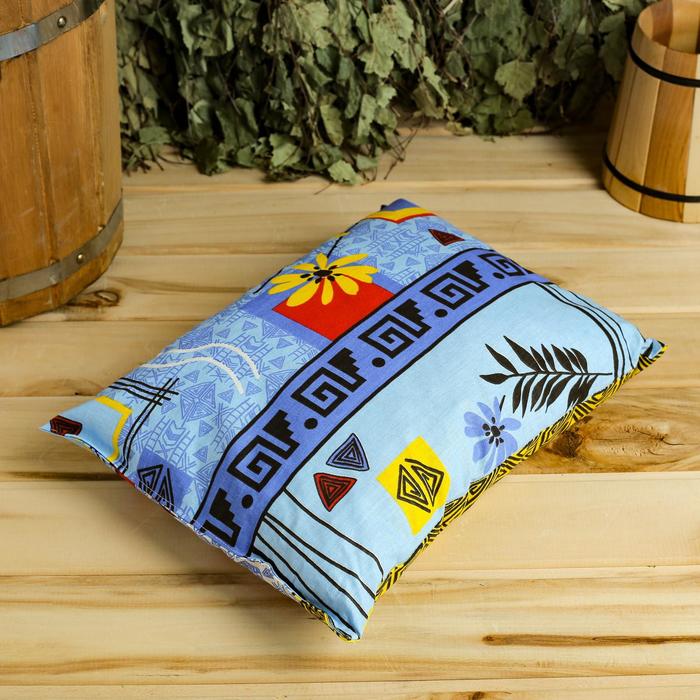 

Подушка для бани из стружки можжевельника 34x23x7 см разноцветный, Из стружки можжевельника