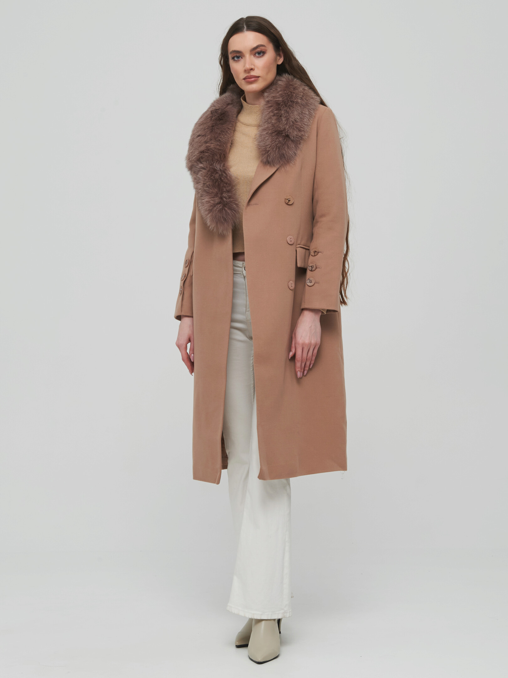 Пальто женское Giulia Rosetti 58314 коричневое 42 RU