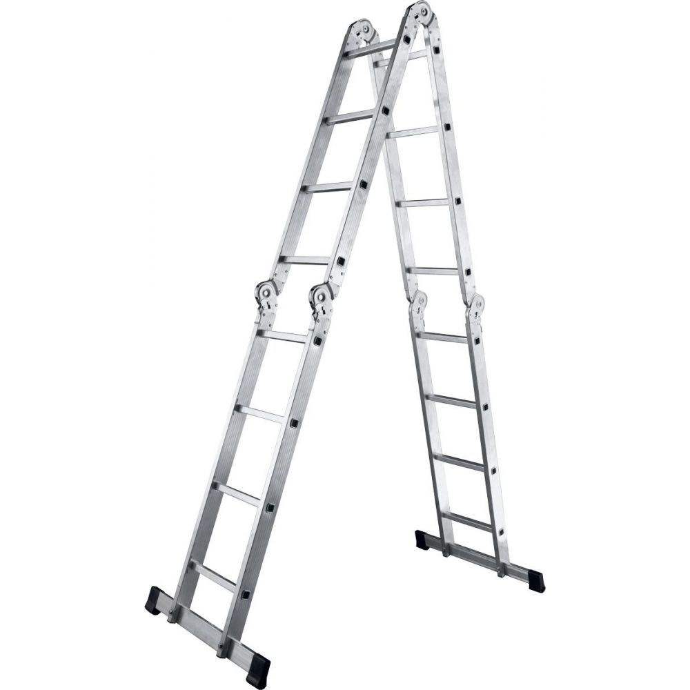Лестница-трансформер шарнирная Alumet TL4044, алюминиевая, 4 x 4 ступени, 2,24 - 4,64 м лестница трансформер шарнирная alumet tl4033 алюминиевая 4 x 3 ступени 1 71 3 52 м