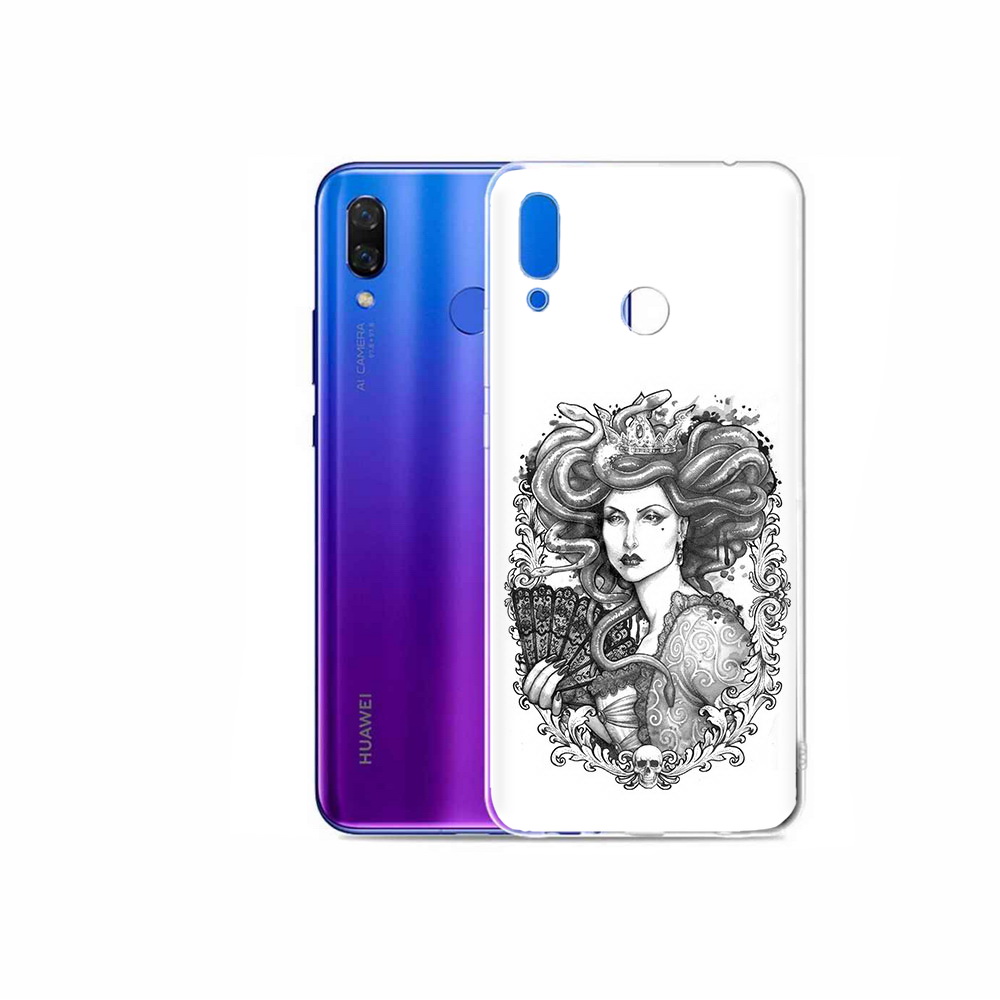 

Чехол MyPads Tocco для Honor Play медуза черно белый, Прозрачный, Tocco