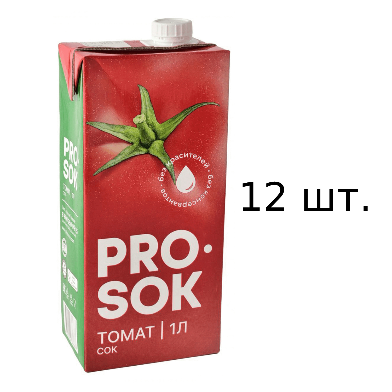 

Сок Pro Sok томатный, 12x1 л