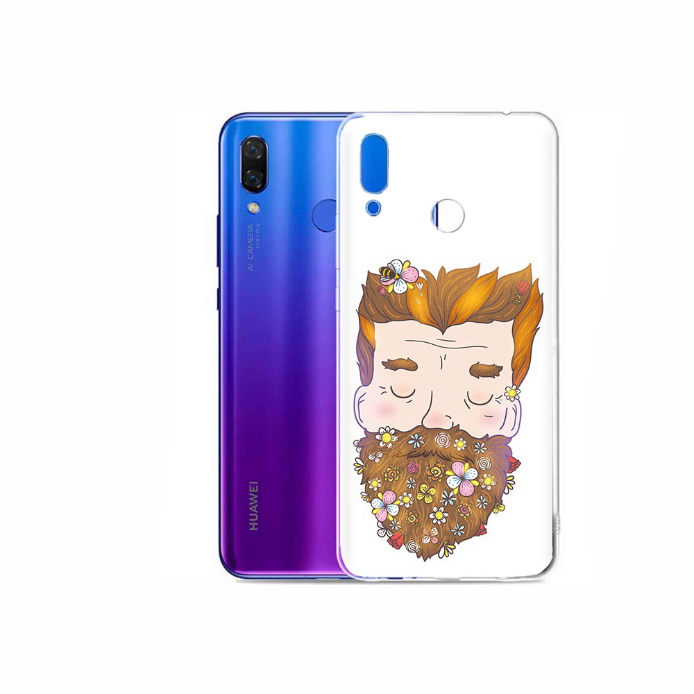 

Чехол MyPads Tocco для Honor Play мужчина с цветами в бороде, Прозрачный, Tocco