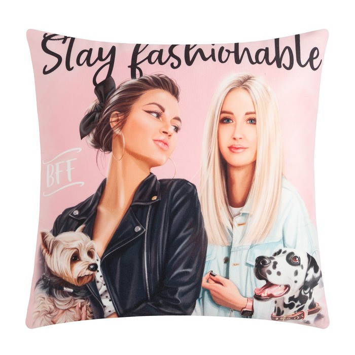 

Подушка Этель Stay fashionable, 40х40 см, 100% п/э, велюр