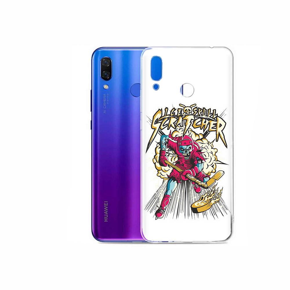 

Чехол MyPads Tocco для Honor Play нарисованный скелет хоккеист, Прозрачный, Tocco